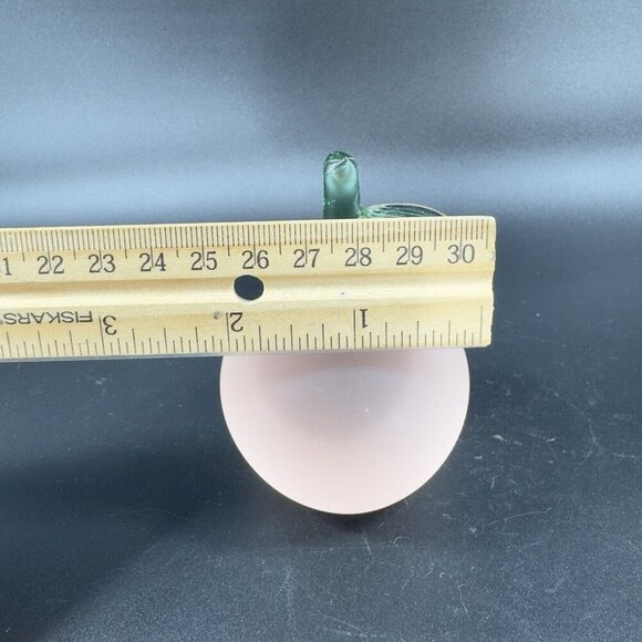 Vintage Glass Apple Fruit Figurine Paperweight Frosted With Green Leaf Top VTG - Picture 4 of 13